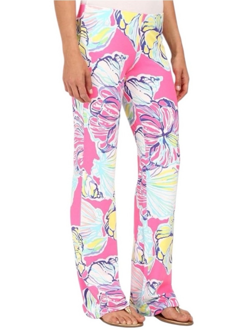 Lilly Pulitzer Pink Floral Palazzo Pants